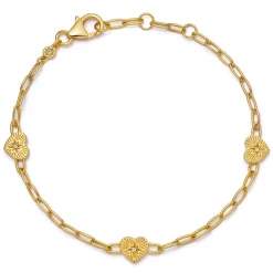 Astley Clarke Biography 18ct Yellow Gold Vermeil White Sapphire Heart Station Bracelet