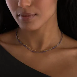 Astley Clarke Biography 18ct Yellow Gold Vermeil Purple Gemstone Necklace