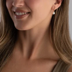 Astley Clarke Celestial 18ct Yellow Gold Freshwater Pearl Drop Huggie Earrings