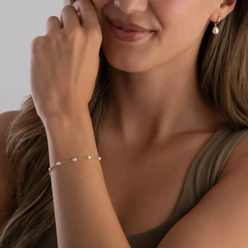 Astley Clarke Celestial 18ct Yellow Gold Freshwater Pearl Drop Huggie Earrings