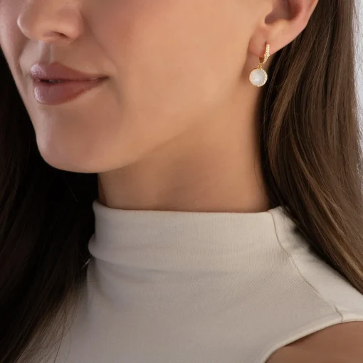 Astley Clarke Luna 18ct Yellow Gold Vermeil Moonstone Hoop Earrings