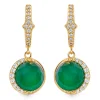 Astley Clarke Luna 18ct Yellow Gold Vermeil Green Chalcedony Hoop Earrings