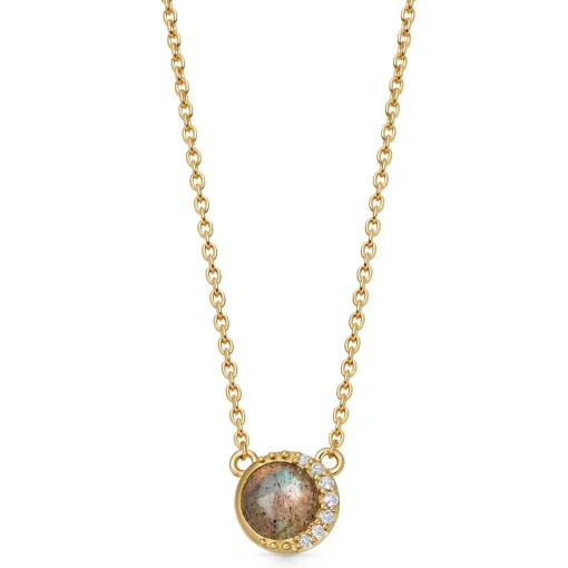Astley Clarke Luna 18ct Yellow Gold Vermeil Labradorite Necklace