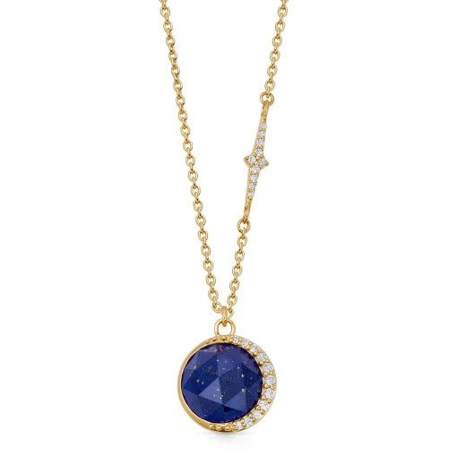 Astley Clarke Luna 18ct Yellow Gold Vermeil Blue Lapis Lazuli Pendant
