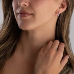 Astley Clarke Luna Light Silver White Sapphire Hoop Maxi Earrings