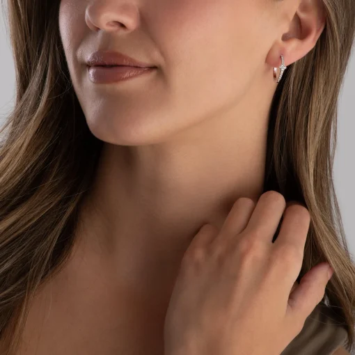 Astley Clarke Luna Light Silver White Sapphire Hoop Maxi Earrings