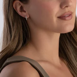 Astley Clarke Luna Light Silver White Sapphire Hoop Earrings