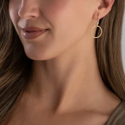 Astley Clarke Luna Light 18ct Yellow Gold Vermeil White Sapphire Hoop Stud Earrings