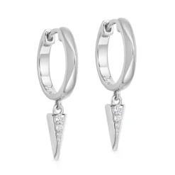 Astley Clarke Silver Shard White Sapphire Drop Earrings