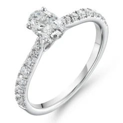 Beaverbrooks Beyond Brilliance 18ct White Gold Oval Shaped Diamond Solitaire Ring