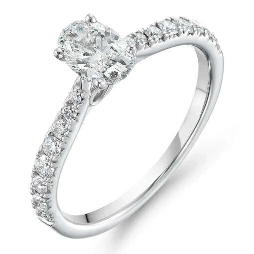Beaverbrooks Beyond Brilliance 18ct White Gold Oval Shaped Diamond Solitaire Ring