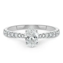 Beaverbrooks Beyond Brilliance 18ct White Gold Oval Shaped Diamond Solitaire Ring