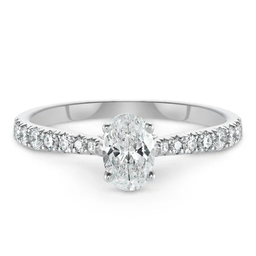 Beaverbrooks Beyond Brilliance 18ct White Gold Oval Shaped Diamond Solitaire Ring