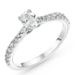 Beaverbrooks Beyond Brilliance 18ct White Gold Oval Shaped Diamond Solitaire Ring