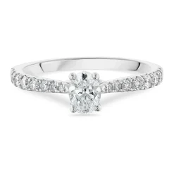 Beaverbrooks Beyond Brilliance 18ct White Gold Oval Shaped Diamond Solitaire Ring