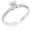 Beaverbrooks Beyond Brilliance 18ct White Gold and Rose Gold Diamond Solitaire Engagement Ring