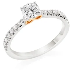 Beaverbrooks Beyond Brilliance 18ct White Gold and Rose Gold Diamond Solitaire Engagement Ring
