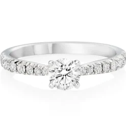 Beaverbrooks Beyond Brilliance 18ct White Gold and Rose Gold Diamond Solitaire Engagement Ring