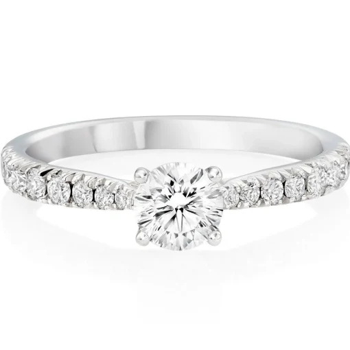 Beaverbrooks Beyond Brilliance 18ct White Gold and Rose Gold Diamond Solitaire Engagement Ring