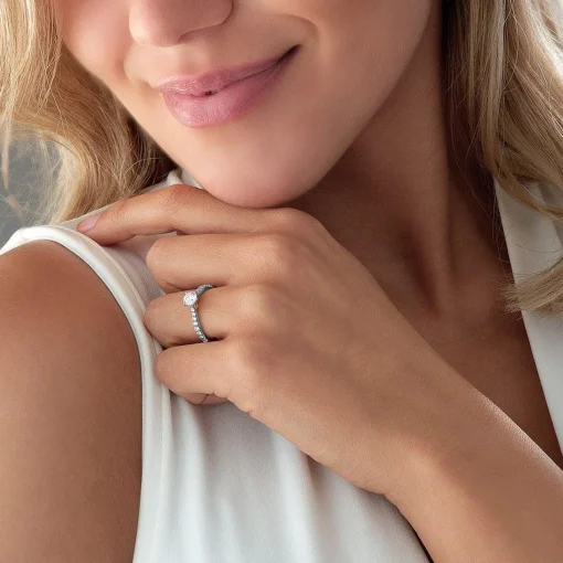 Beaverbrooks Beyond Brilliance 18ct White Gold and Rose Gold Diamond Solitaire Engagement Ring