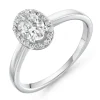 Beaverbrooks Beyond Brilliance 18ct White Gold Oval Shaped Diamond Halo Ring