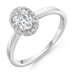 Beaverbrooks Beyond Brilliance 18ct White Gold Oval Shaped Diamond Halo Ring