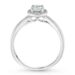 Beaverbrooks Beyond Brilliance 18ct White Gold Oval Shaped Diamond Halo Ring