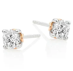Beaverbrooks Beyond Brilliance 18ct White Gold and Rose Gold Diamond Earrings