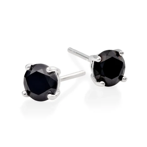 Beaverbrooks Black Cubic Zirconia Stud Earrings