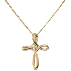 Beaverbrooks 9ct Gold Diamond Set Cross Pendant