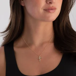 Beaverbrooks 9ct Gold Diamond Set Cross Pendant