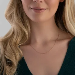 Beaverbrooks 18ct Rose Gold Plated Silver Trace Chain 45cm