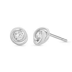 Beaverbrooks 9ct White Gold Cubic Zirconia Stud Earrings