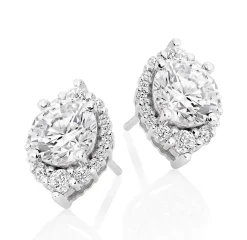 Beaverbrooks 9ct White Gold Cubic Zirconia Stud Earrings