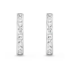 Beaverbrooks 9ct White Gold Cubic Zirconia Hoop Earrings