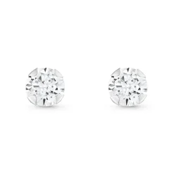Beaverbrooks 9ct White Gold Cubic Zirconia Stud Earrings