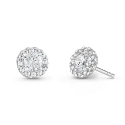 Beaverbrooks 9ct White Gold Cubic Zirconia Stud Earrings