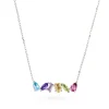 Beaverbrooks 9ct White Gold Multi Coloured Necklace