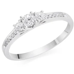 Beaverbrooks 9ct White Gold Diamond Three Stone Ring