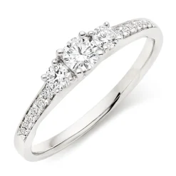 Beaverbrooks 18ct White Gold Diamond Three Stone Ring