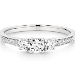 Beaverbrooks 18ct White Gold Diamond Three Stone Ring