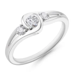Beaverbrooks 9ct White Gold Diamond Three Stone Engagement Ring