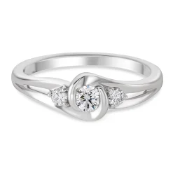 Beaverbrooks 9ct White Gold Diamond Three Stone Engagement Ring