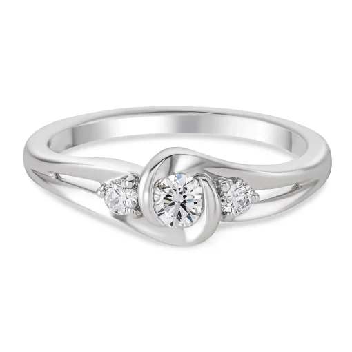 Beaverbrooks 9ct White Gold Diamond Three Stone Engagement Ring