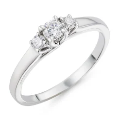 Beaverbrooks 9ct White Gold Diamond Three Stone Engagement Ring