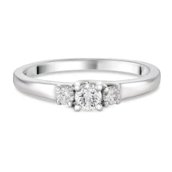 Beaverbrooks 9ct White Gold Diamond Three Stone Engagement Ring