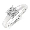 Beaverbrooks 9ct White Gold Diamond Cluster Engagement Ring