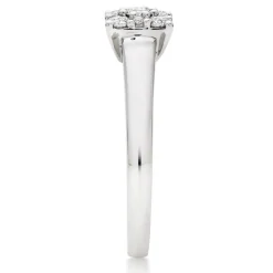 Beaverbrooks 9ct White Gold Diamond Cluster Engagement Ring
