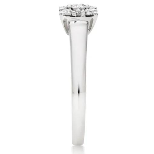 Beaverbrooks 9ct White Gold Diamond Cluster Engagement Ring