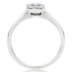 Beaverbrooks 9ct White Gold Diamond Cluster Engagement Ring